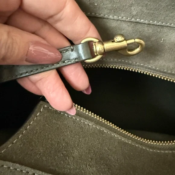 Coach Suede Empire 28 Satchel in Olive Green - Picture 10 of 12